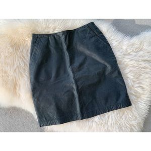 Hunter Green Pebbled Leather Mini Skirt